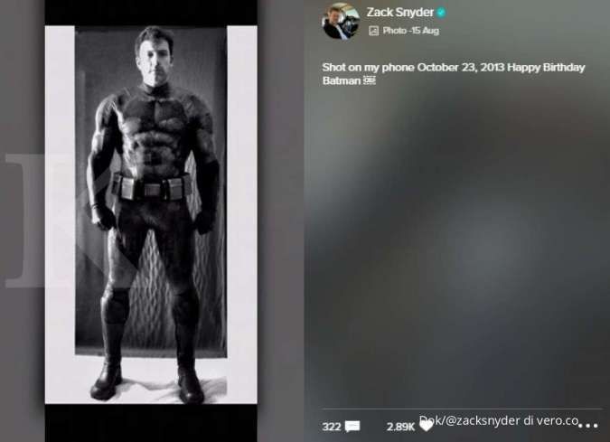 Zack Snyder unggah foto awal Ben Affleck sebagai Batman di DC Universe.