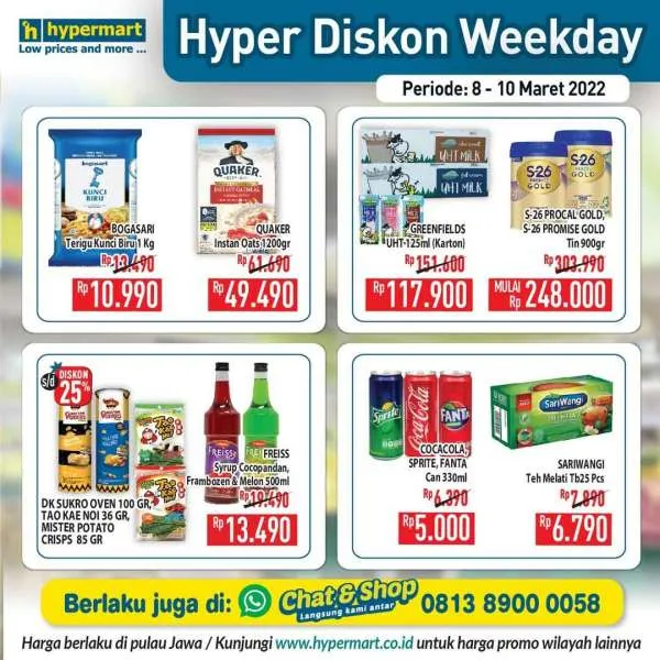 Promo Hypermart Hyper Diskon Weekday Periode 8-10 Maret 2022