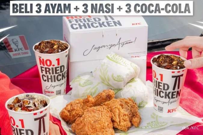 Promo KFC 12 Oktober 2023, Paket Jagoan Hebat 3 Porsi Ayam, Nasi, Minum Rp 68.000