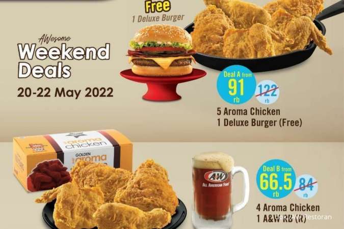 Promo AW Restoran 20-22 Mei 2022, Weekend Deals Hemat di Bawah Rp 90.000