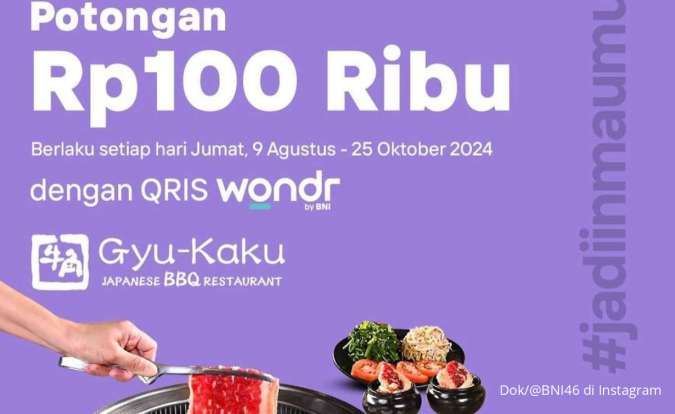 Promo Wondr by BNI di Gyu-Kaku Hari Ini, Potongan Harga Rp 100.000 Setiap Jumat