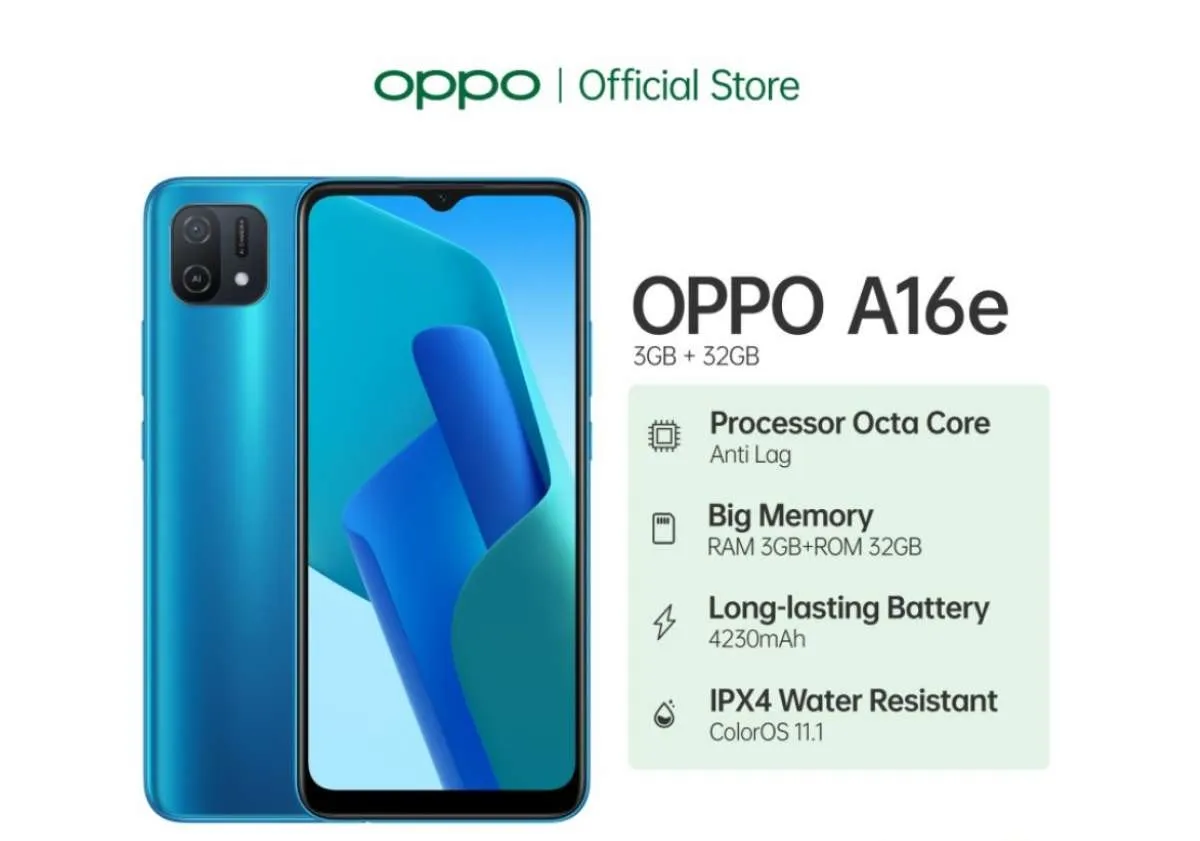 Pilihan HP OPPO Termurah, Simak Spesifikasi & Harga HP OPPO A16e