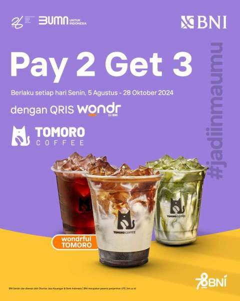 Promo Wondr by BNI di Tomoro Coffee Bulan Agustus 2024