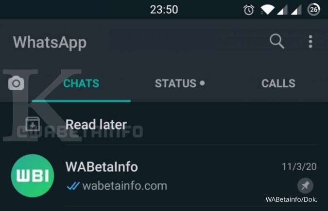 Fitur Read later WhatsApp