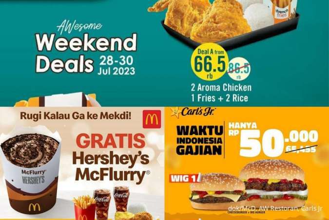Promo Payday Juli-Agustus 2023, Ada McDonalds, Carls Jr, hingga AW Restoran
