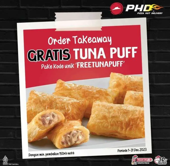 Promo PHD Akhir tahun 2023: gratis tuna puff