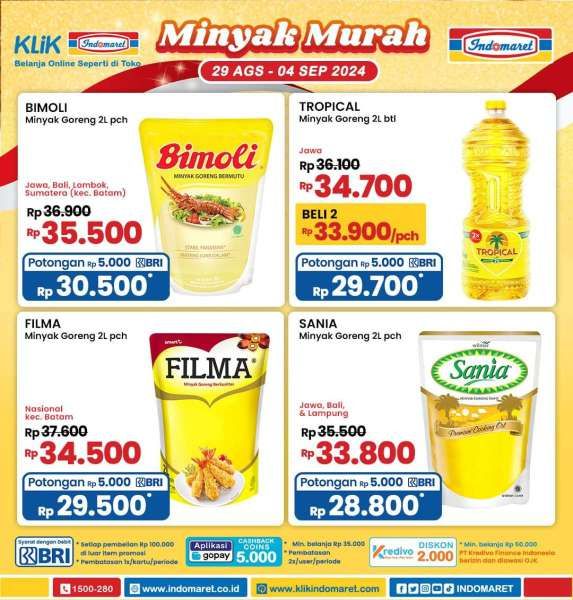 Promo Minyak Goreng Murah di Indomaret 29 Agustus-4 September 2024