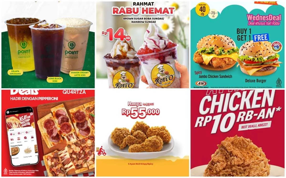9 Daftar Promo Kuliner Favorit Tiap Rabu Selama November, Point Coffee sampai KFC