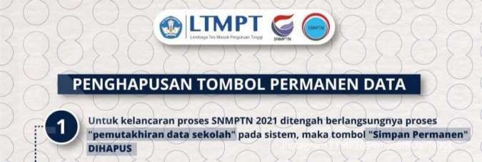 Kabar baik, LTMPT hapus tombol Simpan Permanen guna lancarkan SNMPTN 2021