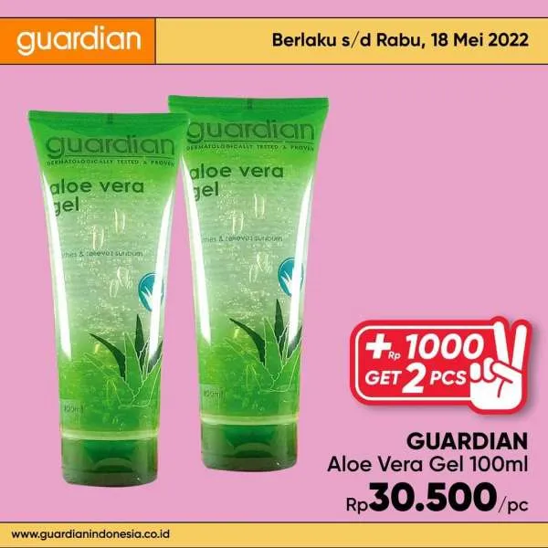 Promo Guardian +1000 Get 2 Pcs Periode 12-18 Mei 2022