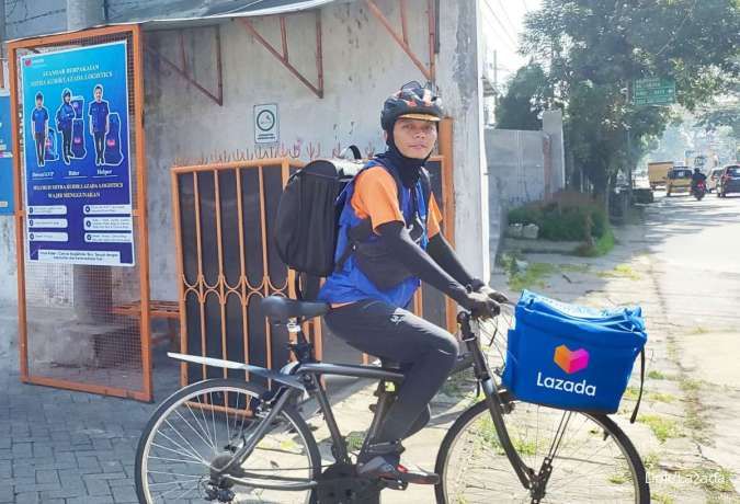 Mitra Kurir Lazada Logistics, Antar Paket dengan Sepeda Sebar Misi Ramah Lingkungan