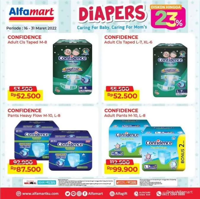 Promo Alfamart Diapers Diskon s/d 23% Periode 16-31 Maret 2022