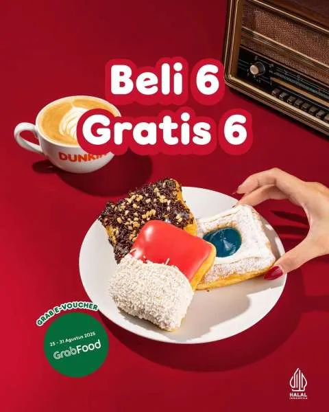 Promo Dunkin Beli 6 Gratis 6 25-31 Agustus 2025