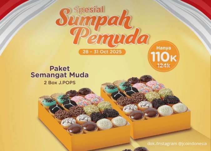 Promo J.CO Sumpah Pemuda 28-31 Oktober, 2 Paket Hemat Donut Favorit Harga Spesial