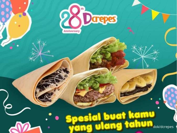 3 Promo Dcrepes Anniversary ke-28, Ada Voucher Hemat-Menu Serba Rp 28.000