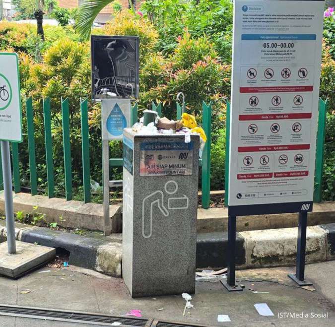 Viral Water Fountain di Stasiun MRT Jadi Tempat Sampah, Ini Kata MRT Jakarta