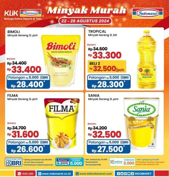 Promo Minyak Murah di Indomaret 22-28 Agustus 2024