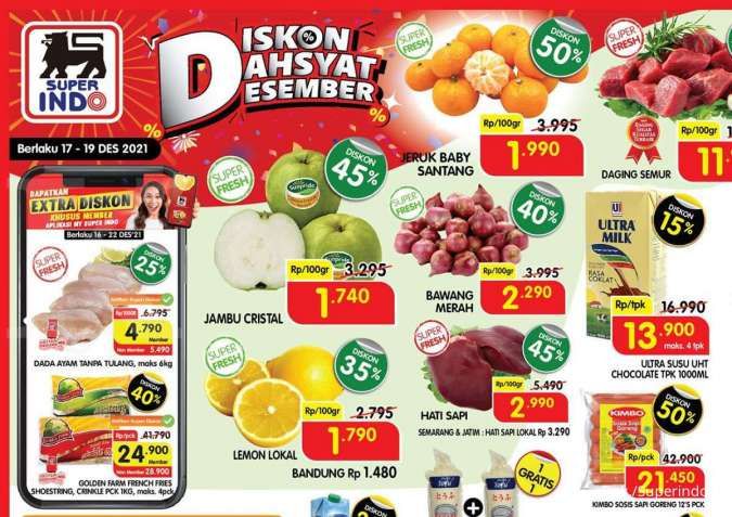 Promo Superindo 17-19 Desember 2021, Nikmati Diskon s/d 50℅ di Akhir Pekan Ini