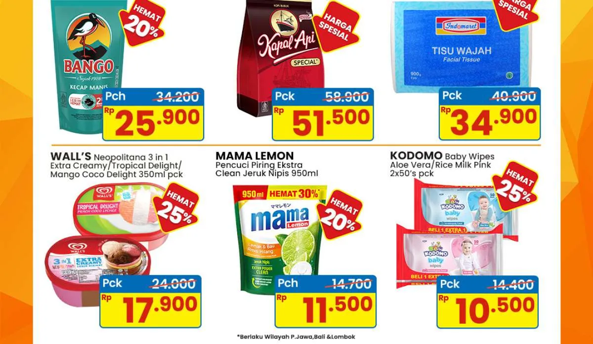 Promo Indomaret Weekend 2-5 Oktober 2025, Kecap Bango & Mama Lemon Hemat 20%