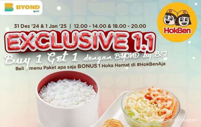 Promo HokBen Akhir Tahun, Buy 1 Get 1 Hoka Hemat Mulai Hari Ini 31 Desember 2024