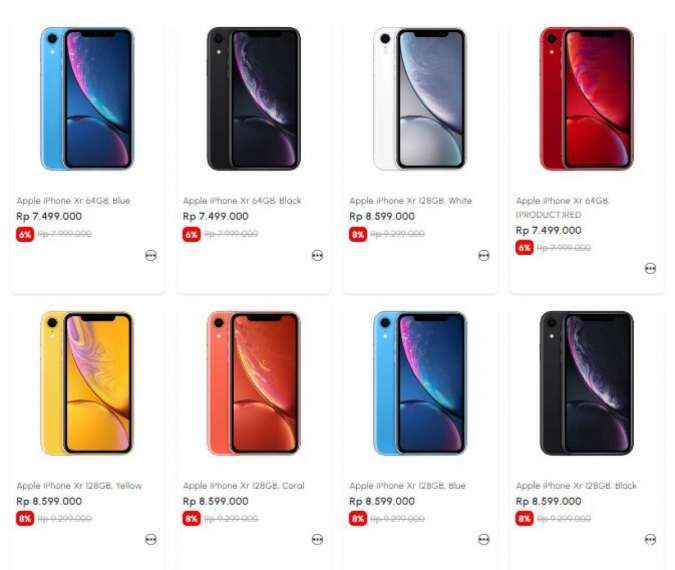 Harga HP iPhone XR 64GB Bekas Warna Silver Lengkap Original