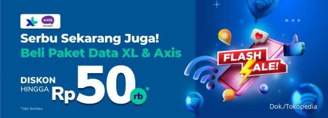 Promo Tokopedia Februari 2022, Beli Paket Data XL dan Axis Diskon Rp 50.000