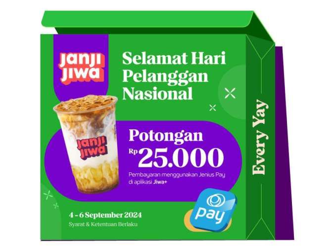 Promo Janji Jiwa Diskon Rp 25.000 Edisi Hari Pelanggan Nasional 4-6 September 2024