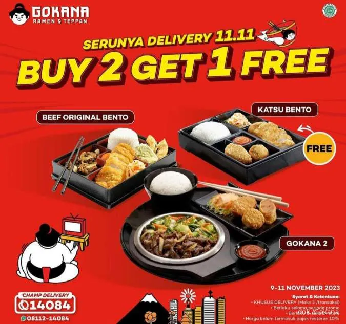 Promo 11.11 Gokana – Delivery Buy 2 Get 1 Free