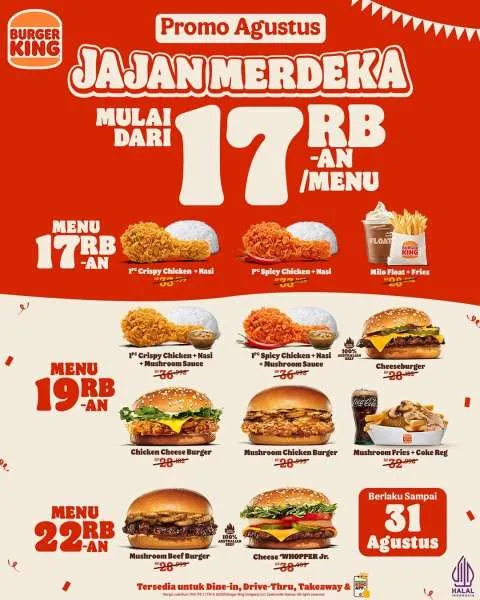 Promo Burger King Jajan Merdeka Agustus 2025