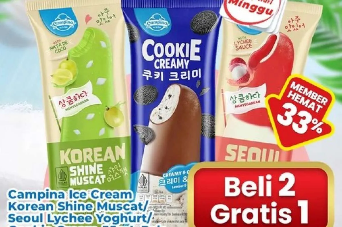 Promo Es Krim di Indomaret Minggu 7 Desember 2025, Campina Beli 2 Gratis 1
