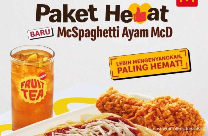 Promo McD Paket HeBat McSpaghetti Ayam Cuma Rp 27.000-an, Porsi 30% Lebih Banyak