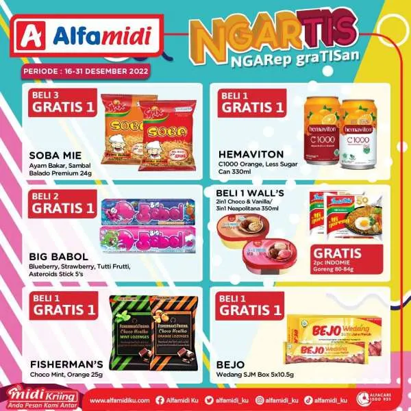 Promo Alfamidi Ngartis (Ngarep Gratisan) Periode 16-31 Desember 2022