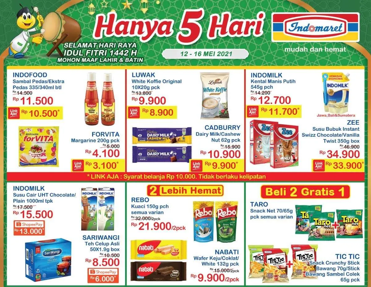 Promo JSM Indomaret Hanya 5 Hari periode 12-18 Mei 2021, diskon Lebaran!