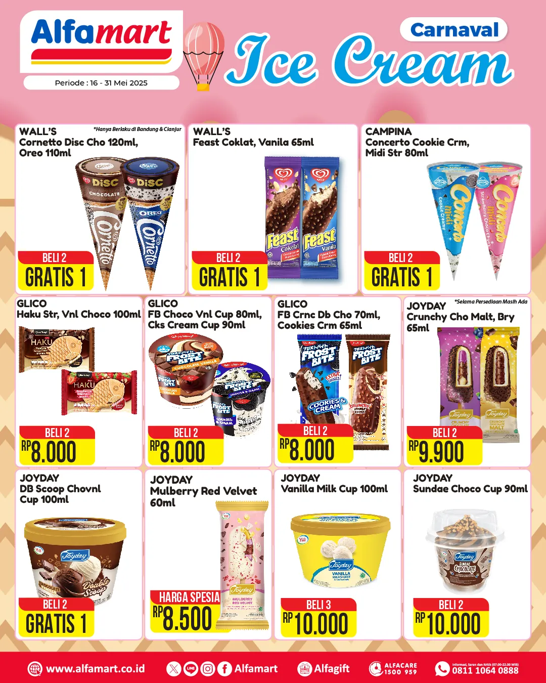 Promo Alfamart Carnaval Ice Cream Periode 16-31 Mei 2025
