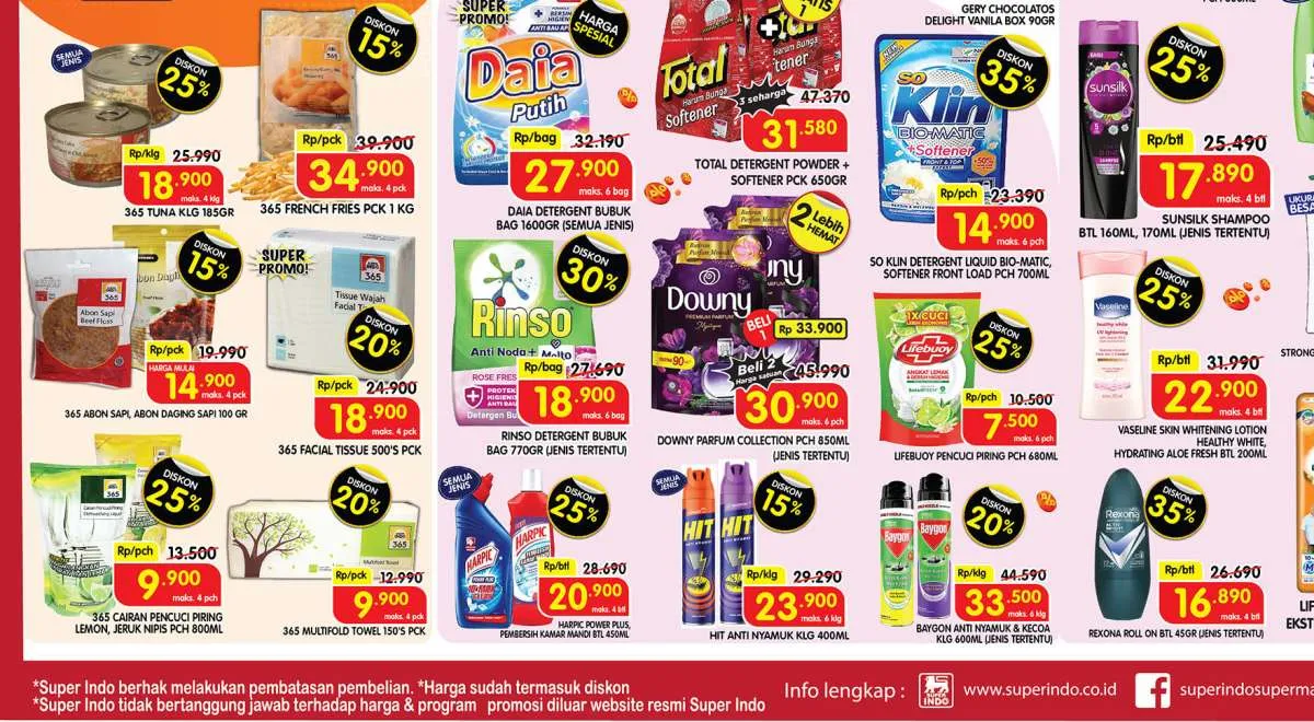 Promo Superindo Hari Ini 7 Mei 2024, Deterjen Beli 2 Gratis 1 dan Popok Diskon 30%