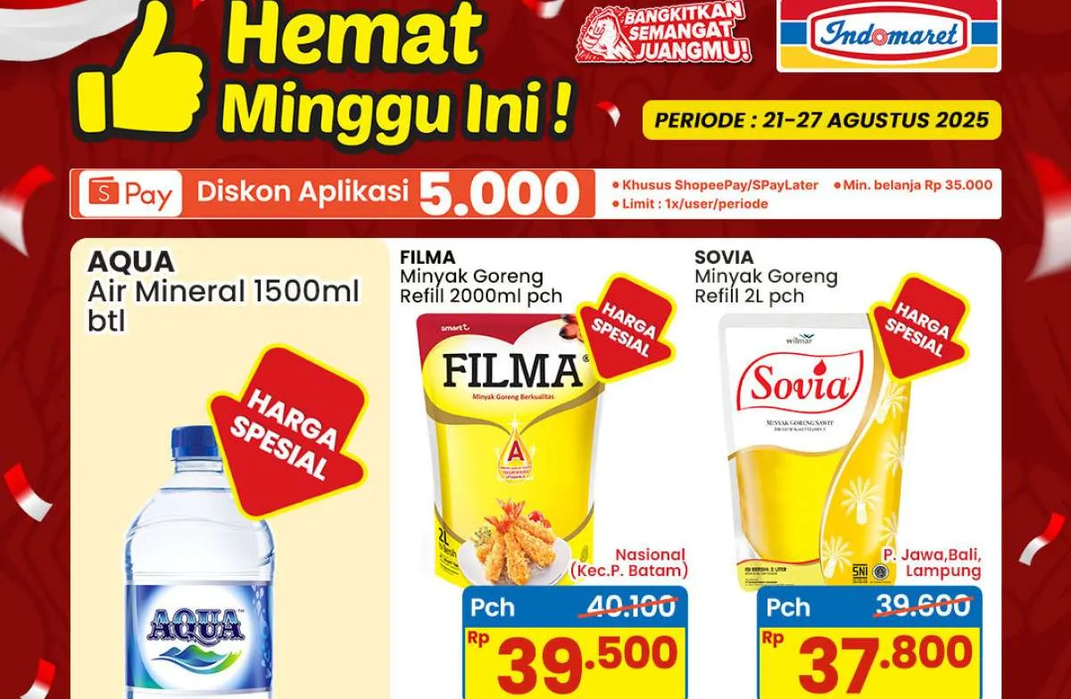 Promo Indomaret Hemat 21-27 Agustus 2025, Minyak Goreng Harga Spesial