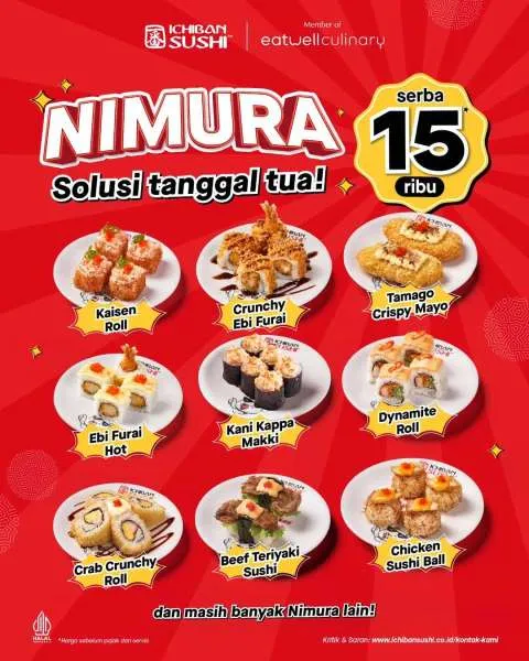 Promo Ichiban Sushi Nimura Serba Rp 15.000