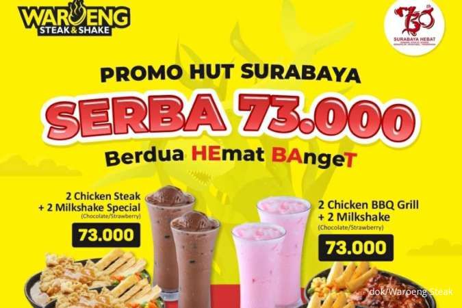 Promo Waroeng Steak HUT Surabaya Edisi Mei-Juni 2023, Ada Steak Serba Rp 73.000