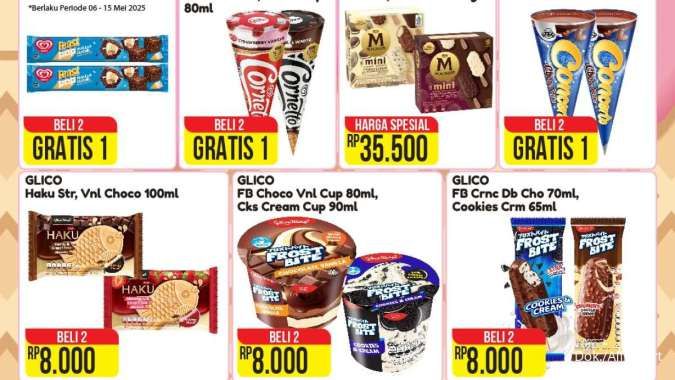 Promo Alfamart Carnaval Ice Cream 1-15 Mei 2025, Cornetto-Concerto Beli 2 Gratis 1