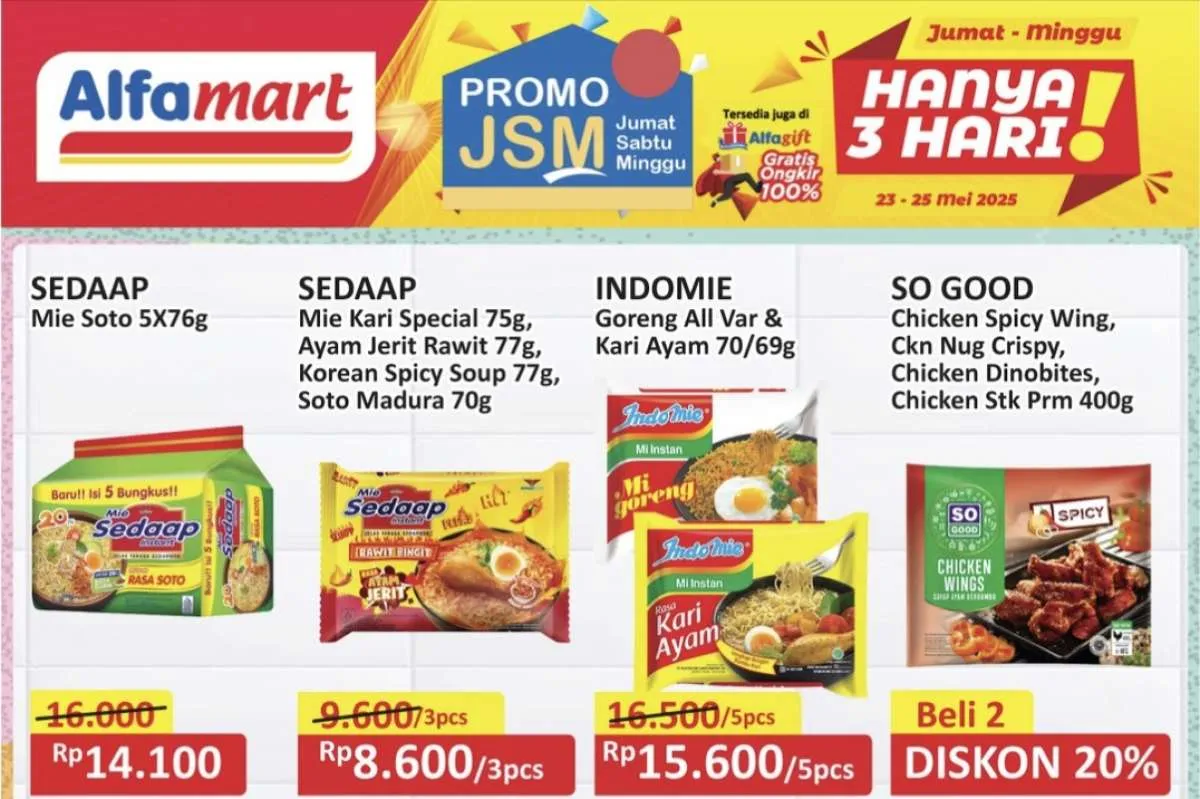 Katalog Promo JSM Alfamart Periode 23-25 Mei 2025, Nugget Beli 2 Diskon 20%