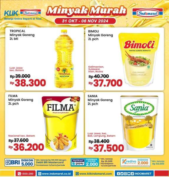 Promo Minyak Goreng Murah di Indomaret 31 Oktober-6 November 2024