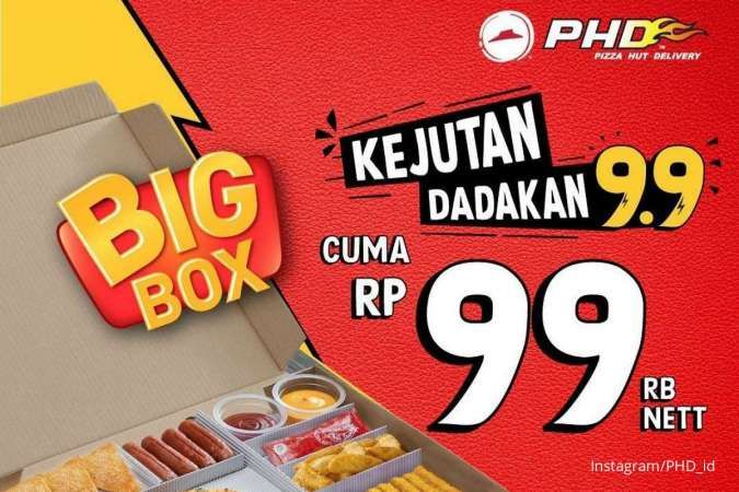 Promo 9.9 PHD, Kejutan Dadakan dari Big Box Isi Pizza Regular dan 5 Snack Rp 99.000