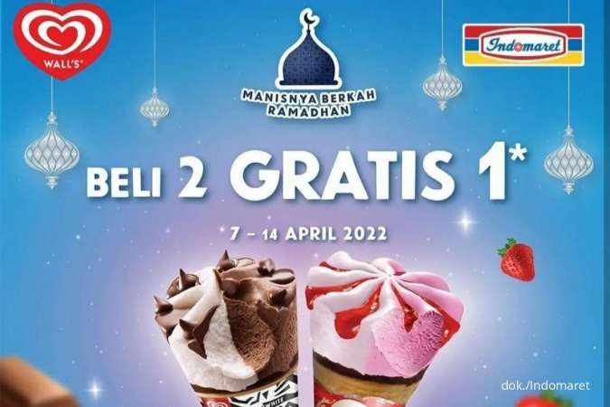 Promo Beli 2 Gratis 1 Es Krim Cornetto di Indomaret Berlaku 7-14 April 2022