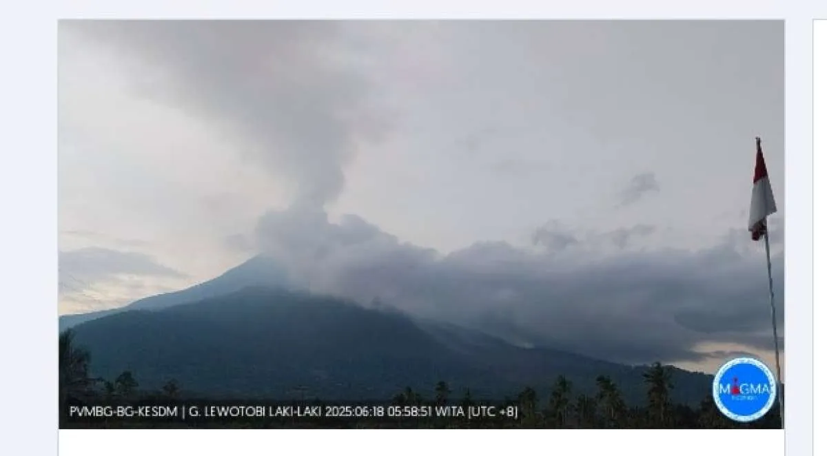 Gunung Lewotobi Kembali Meletus Pagi Ini, Senin (14/7)