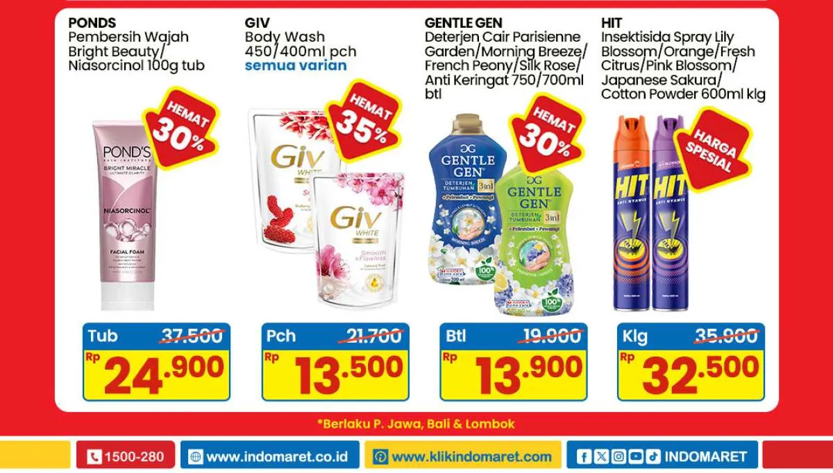 Promo Indomaret 2-8 Oktober 2025, Ponds & Gentle Gen Hemat 30% Minggu Ini