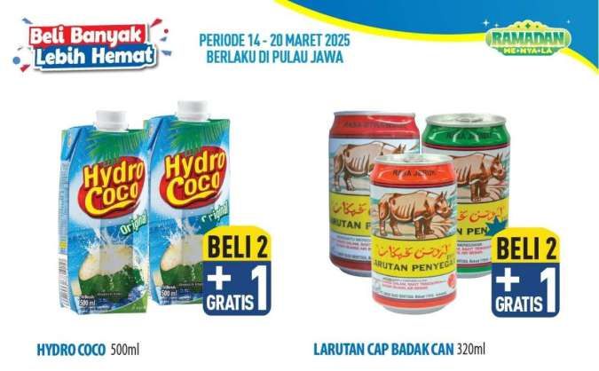 Promo Hypermart Beli Banyak Lebih Hemat 14-20 Maret 2025, Minuman Beli 2 Gratis 1