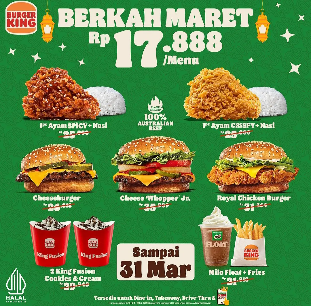 Promo Burger King berkah maret 2024 edisi ramadan