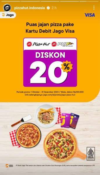 Promo Pizza Hut Bersama Kartu Debit Jago Visa Terbaru Oktober 2023