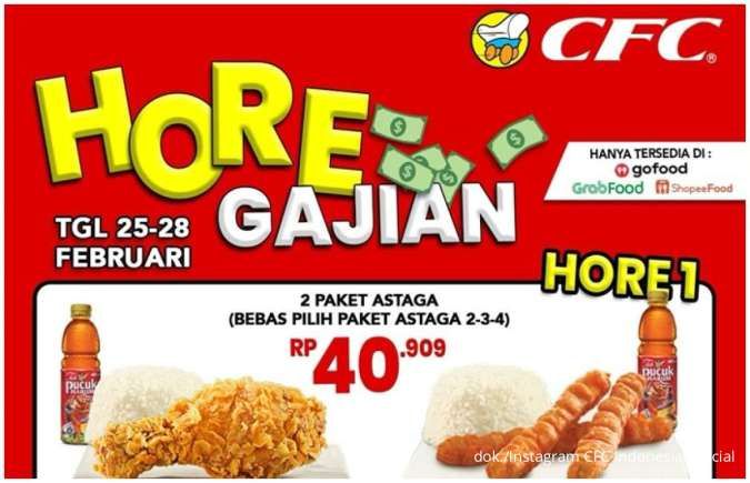 Promo CFC Hore Gajian 25-28 Februari 2025, 2 Paket Hore Mulai Rp 40.000-an