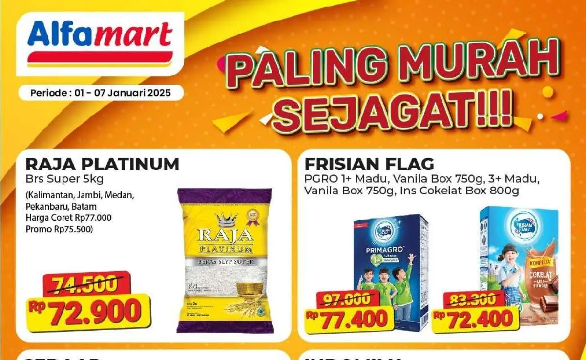 Promo Alfamart 1-7 Januari 2025 Paling Murah, Potongan Harga Beras hingga Molto